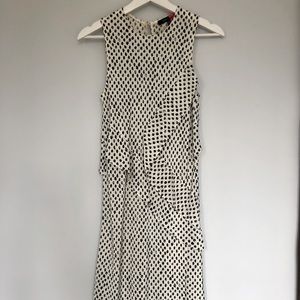 100% Silk white and black polka dots Judith and Charles dress